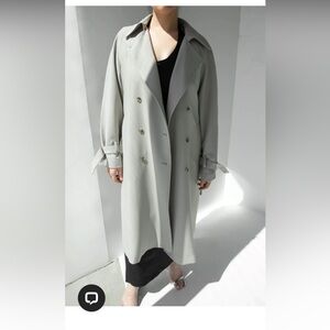 OAK + FORT Light Gray oversized Trench Coat